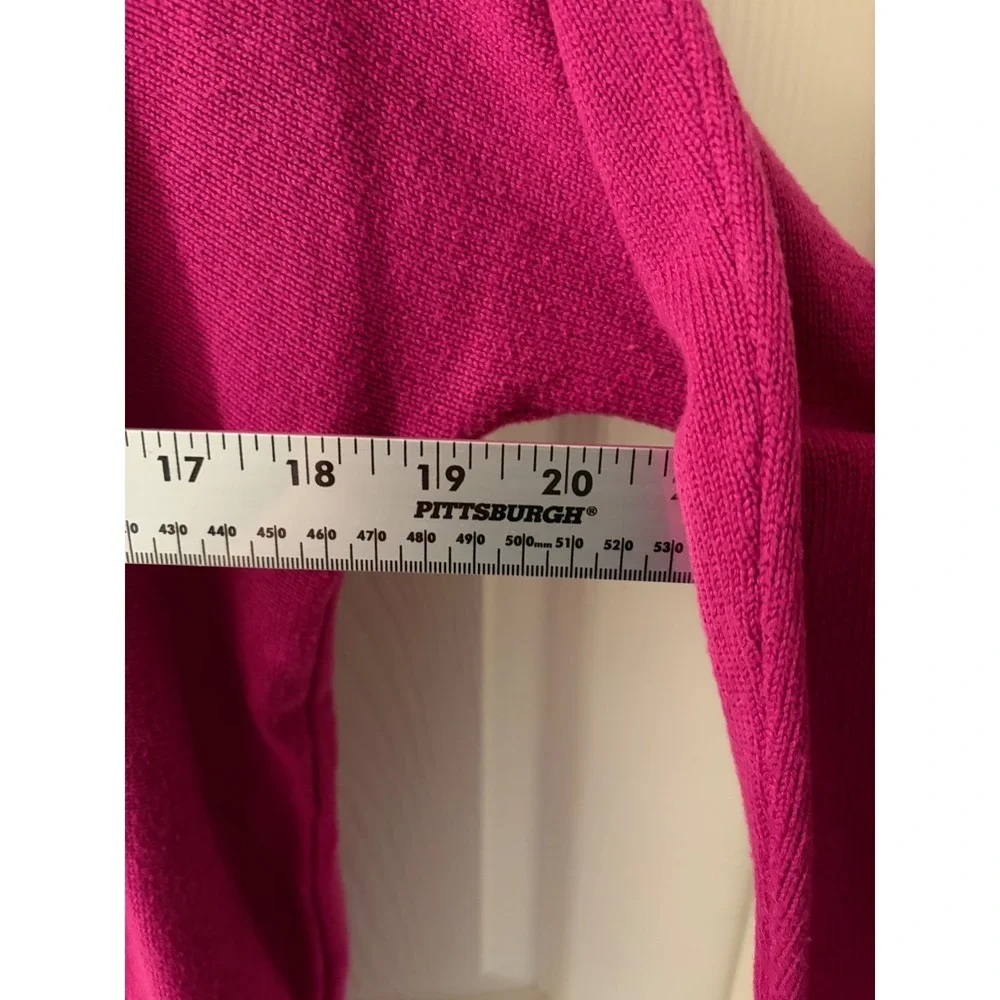 Michael Michael Kors Women's M Pink Long Knit Sweater Gold Half Zip Pullover